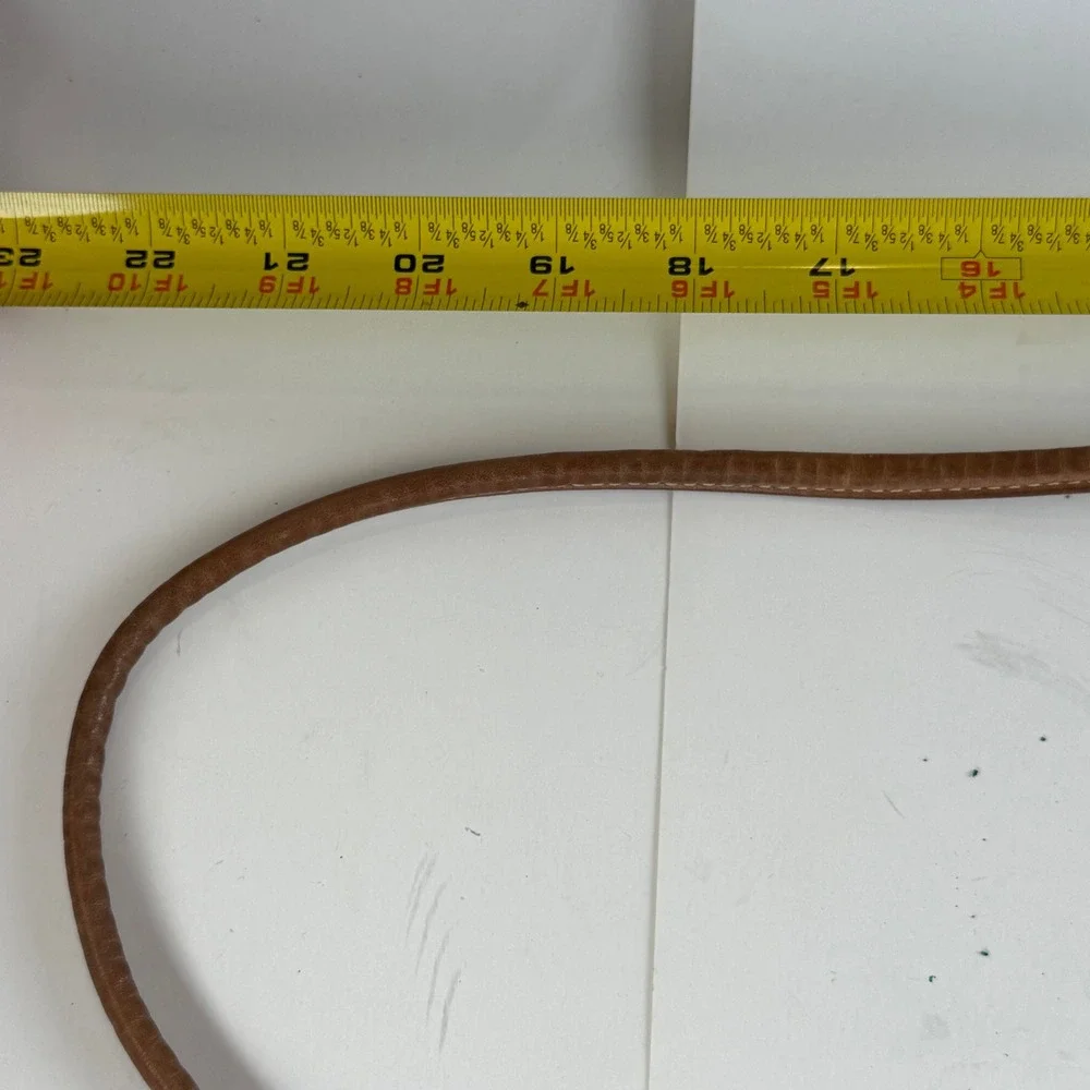 Vintage Dooney & Bourke Off White Tan AWL Leather Crossbody Bag Duck Fob